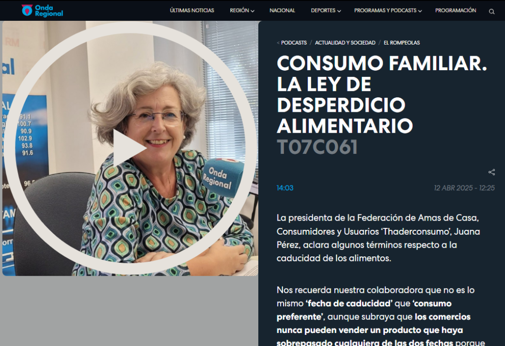 Consumo Familiar. La Ley de Desperdicio Alimentario
