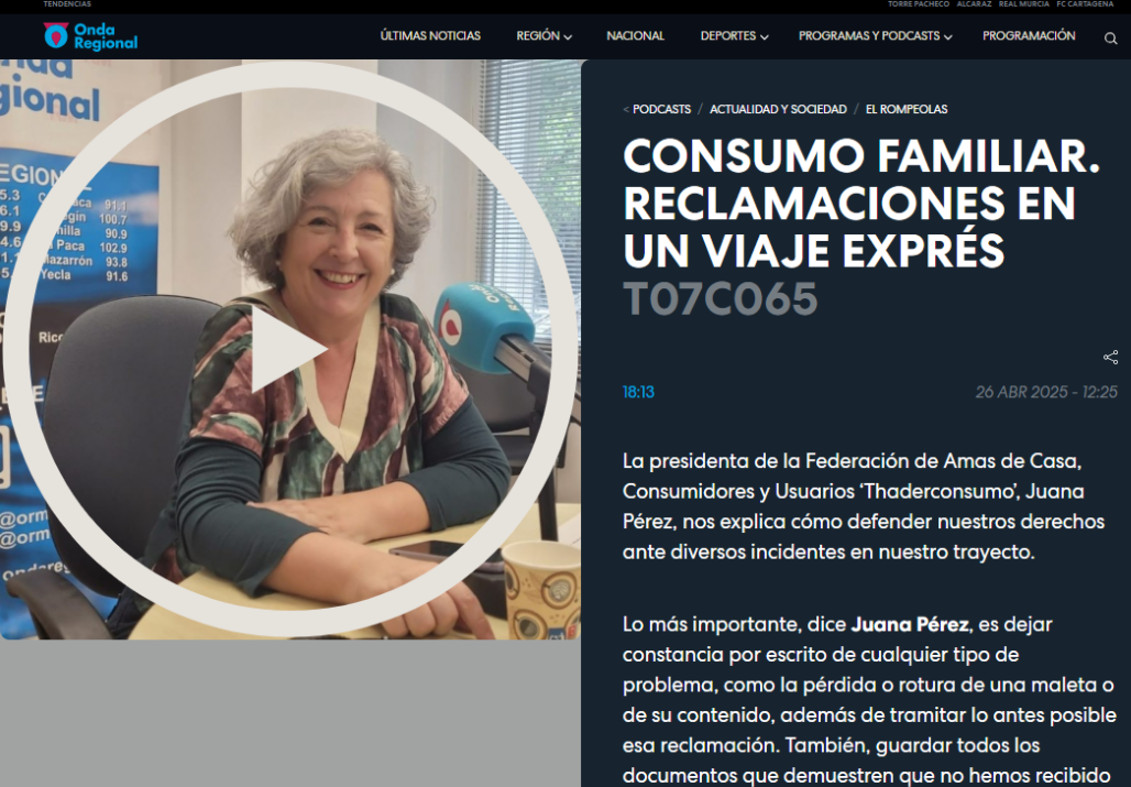 Consumo Familiar. Reclamaciones en un viaje exprés