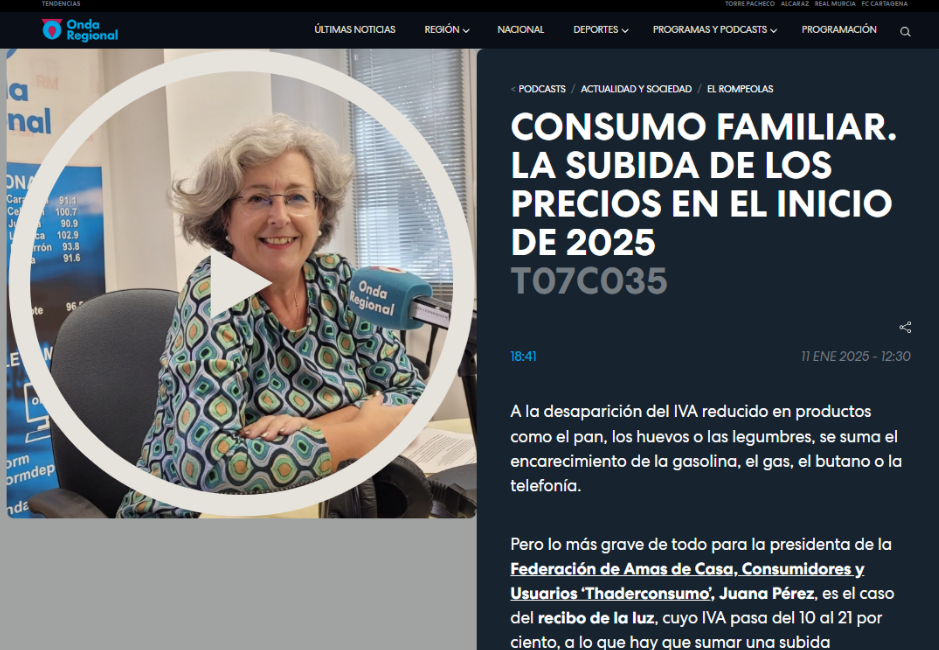 Consumo Familiar. La subida de los precios en el inicio de 2025