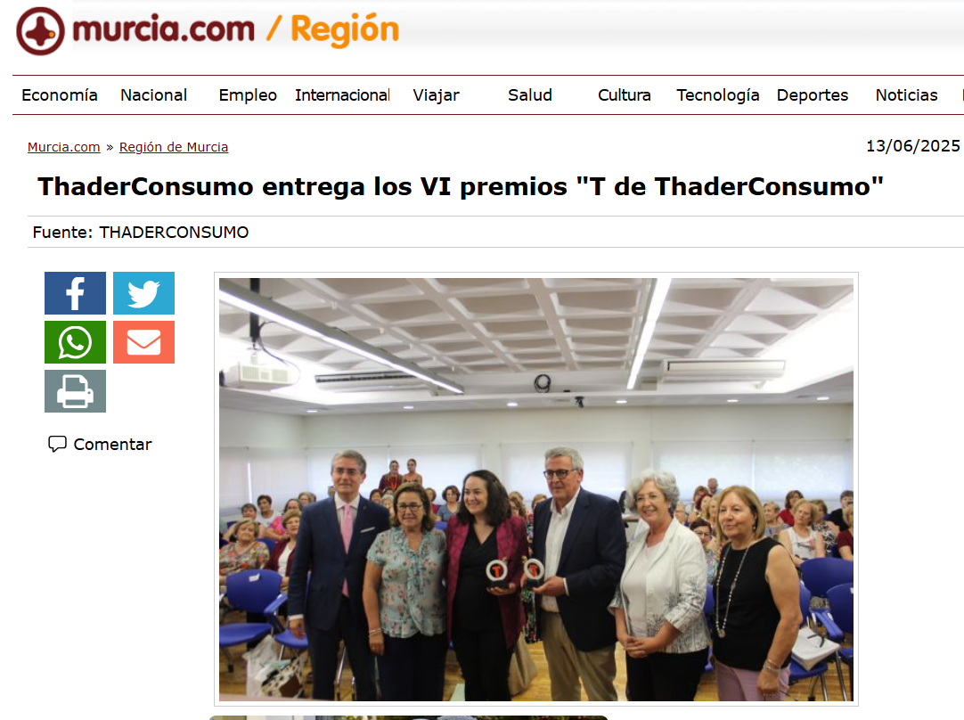 ThaderConsumo entrega los VI premios "T de ThaderConsumo"