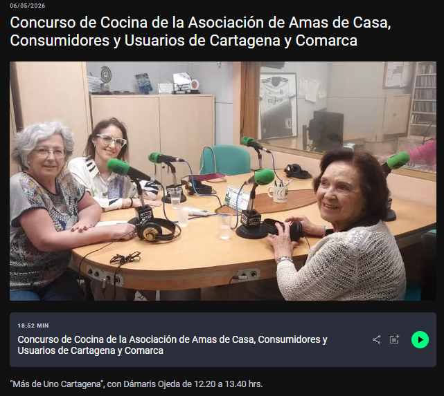 Concurso de Cocina de la Asociación de Amas de Casa, Consumidores y Usuarios de Cartagena y Comarca