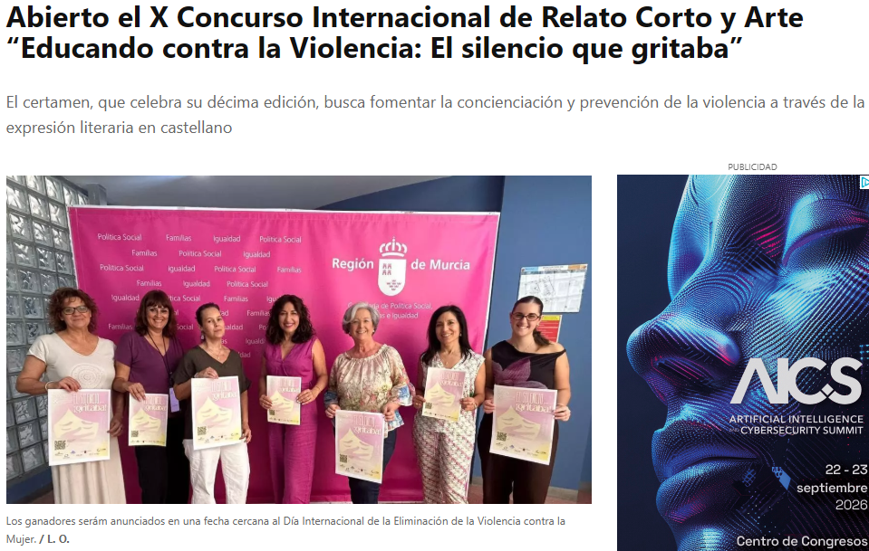 Abierto el X Concurso Internacional de Relato Corto y Arte “Educando contra la Violencia: El silencio que gritaba”