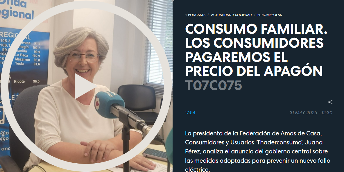 Consumo Familiar. Los consumidores pagaremos el precio del apagón