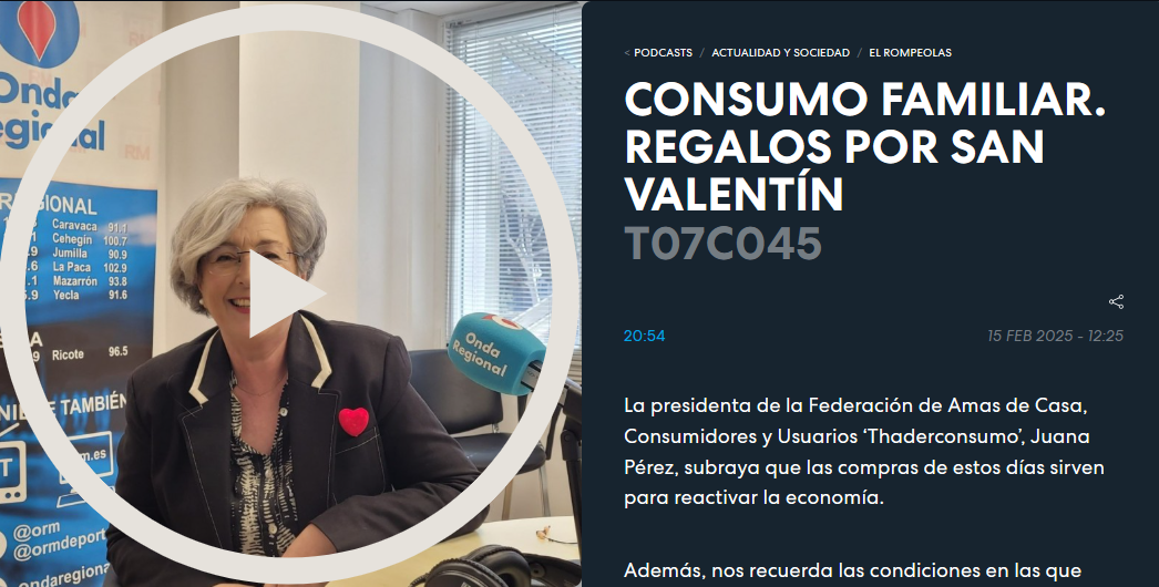 Consumo Familiar. Regalos de San Valentín