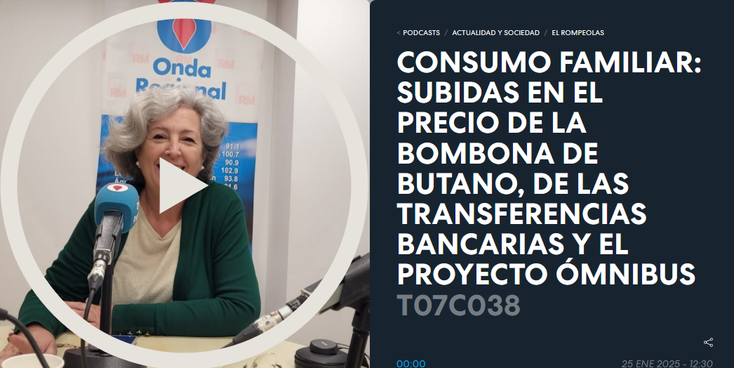 Consumo Familiar. Butano, transferencias bancarias y proyecto Ómnibus