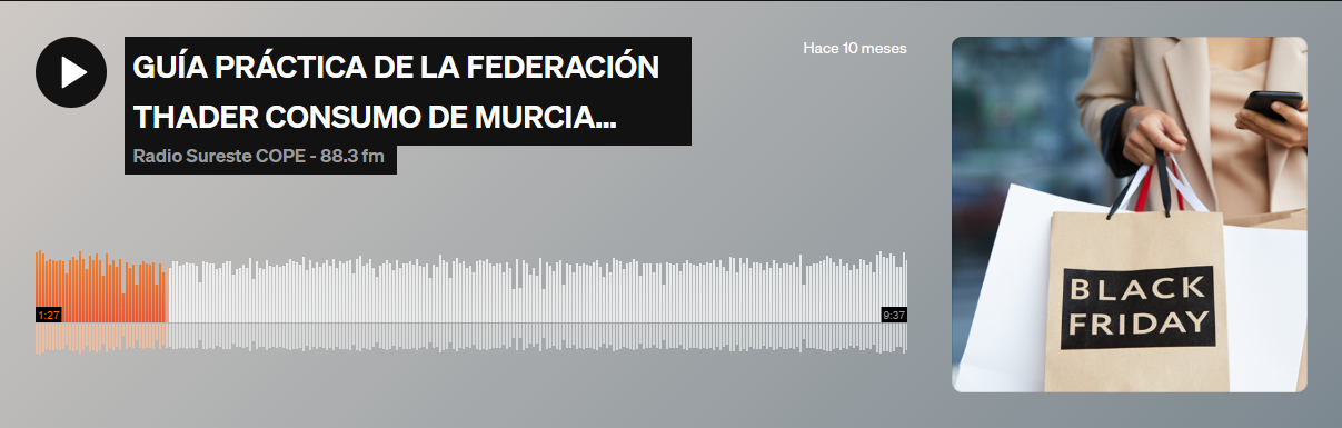 GUÍA PRÁCTICA DE LA FEDERACIÓN THADER CONSUMO DE MURCIA PARA EVITAR GASTOS SUPERFLUOS DURANTE EL MES DE NOVIEMBRE