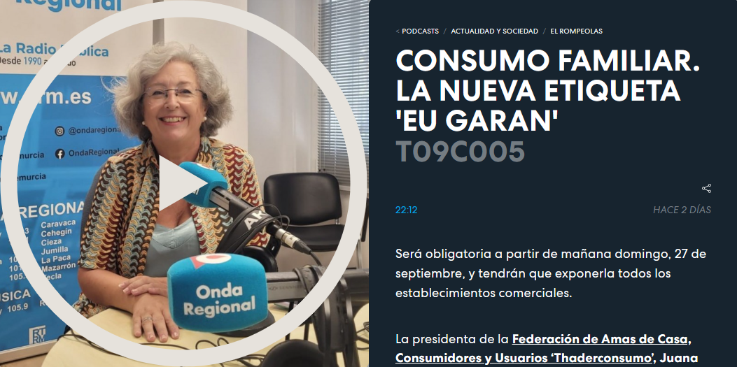 "Consumo Familiar. La nueva etiqueta 'EU GARAN'"