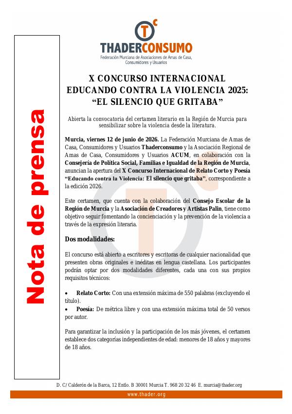 Vista previa de X CONCURSO INTERNACIONAL EDUCANDO CONTRA LA VIOLENCIA