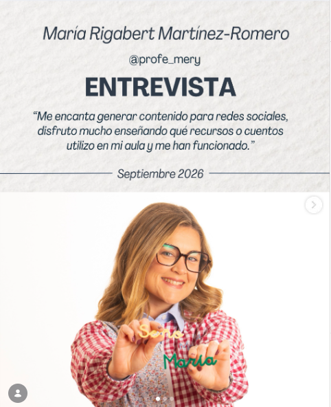 ¡Ya disponible la nueva entrevista en la Revista 143! 📖✨

Charlamos con María Rigabert (@profe_mery ), maestra de Educación Infantil, apasionada de la literatura y la educación emocional. En esta entrevista nos abre las puertas de su aula para contarnos:

"Tenemos la oportunidad increíble de volver a descubrir el mundo a través de los ojos de cada niño."